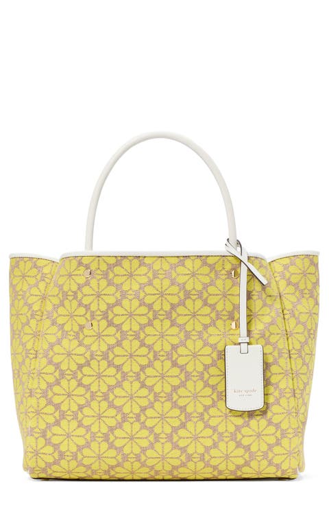 spade flower jacquard tote