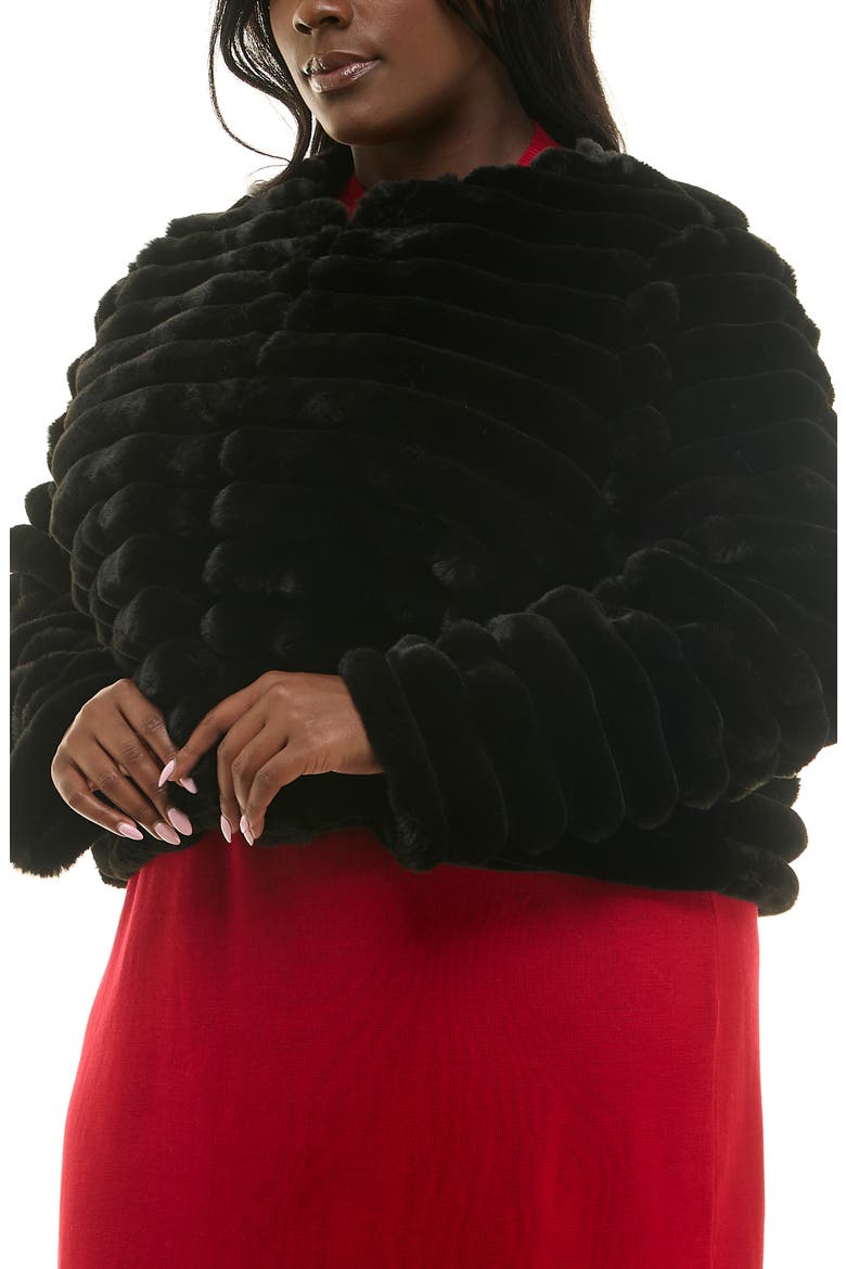 Faux Fur Bolero Jacket, Alternate, color, BLACK