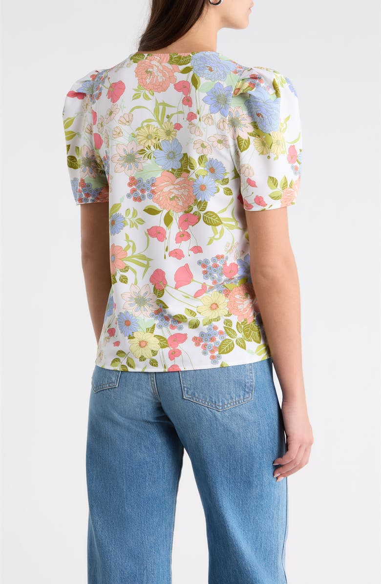 SUGARLIPS Kayla Floral Print Top, Alternate, color, Cream-Multi