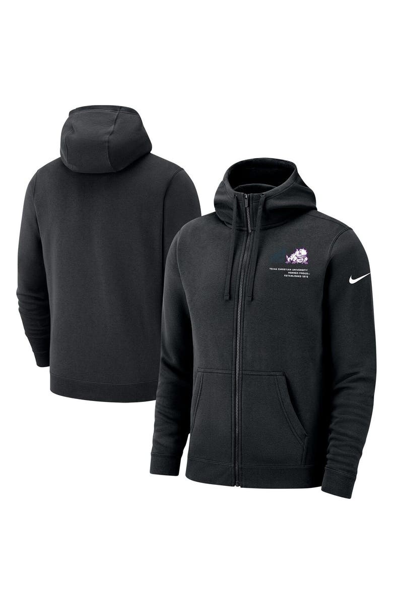 Nike Men's Nike Black TCU Horned Frogs Club Full-Zip Hoodie, Alternate, color,