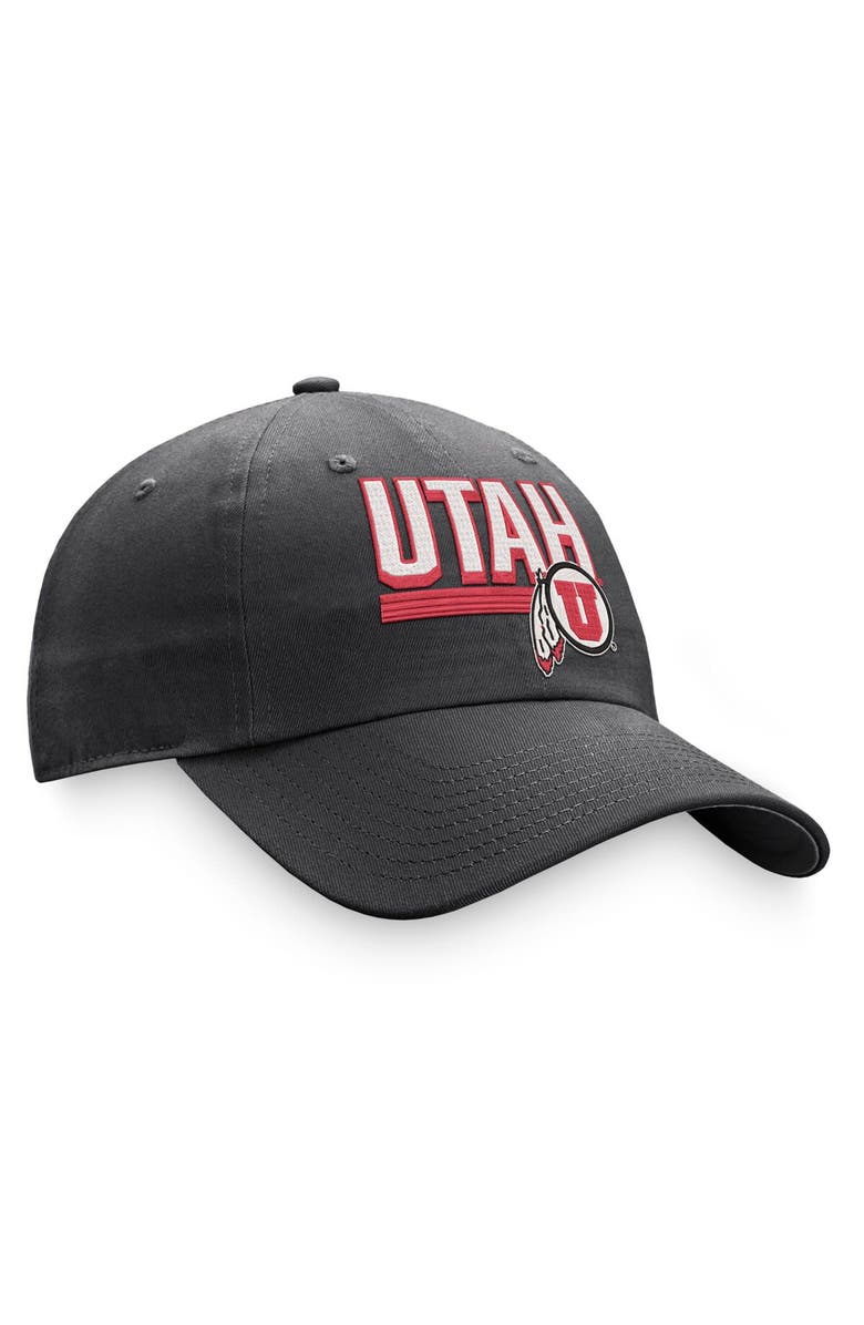 TOP OF THE WORLD Men's Top of the World Charcoal Utah Utes Slice Adjustable Hat, Alternate, color, 