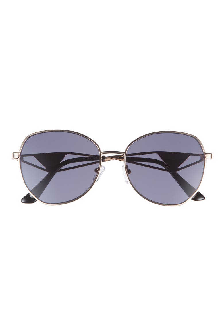 Round Sunglasses, Main, color, BLACK-SILVER