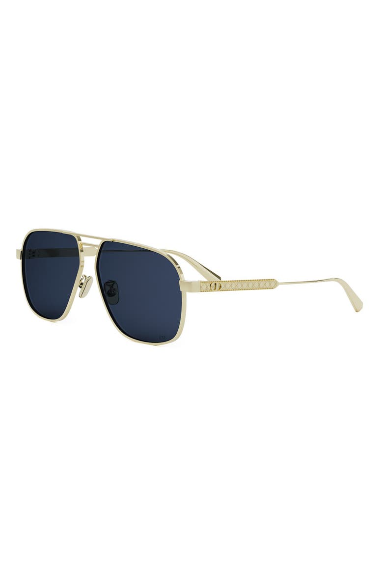 58mm Aviator Sunglasses, Alternate, color, SHINY GOLD / BLUE