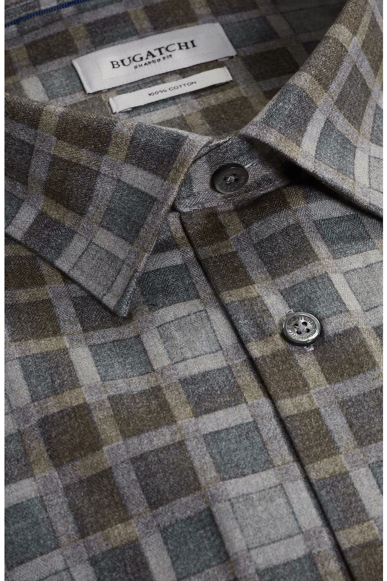 Julian Shaped Fit Check Cotton Button-Up Shirt, Alternate, color, SIENNA