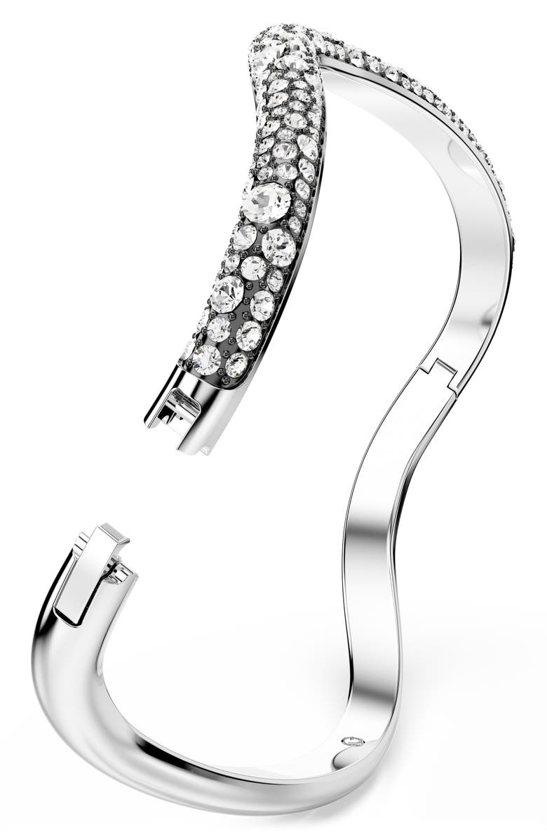 Swarovski Sublima Swarovski Crystal Wavy Cuff Bracelet, Alternate, color, Silver/ White