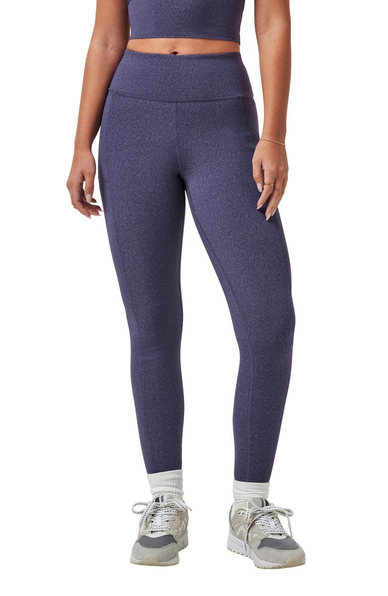 TravisMathew Moveknit Bonded Pocket Leggings, Main, color, Graystone Swirl Multi