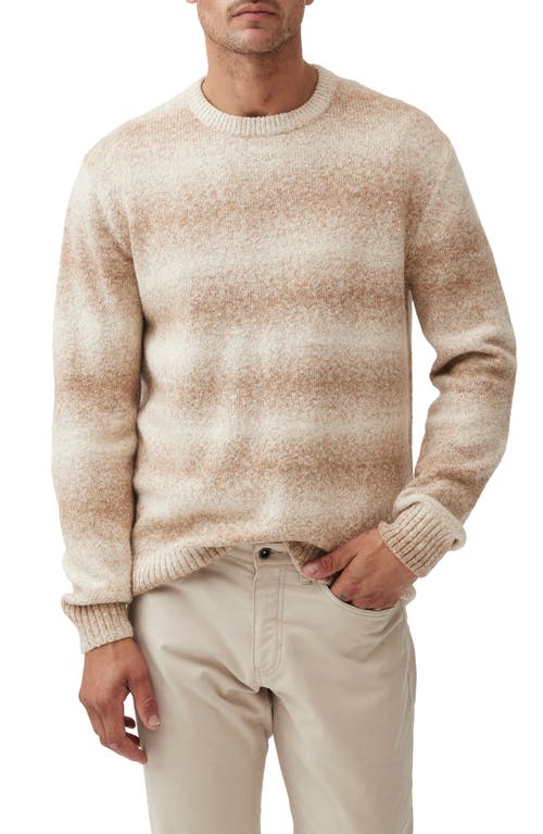 Rodd & Gunn Wave Break Stripe Cotton Blend Crewneck Sweater in Camel 