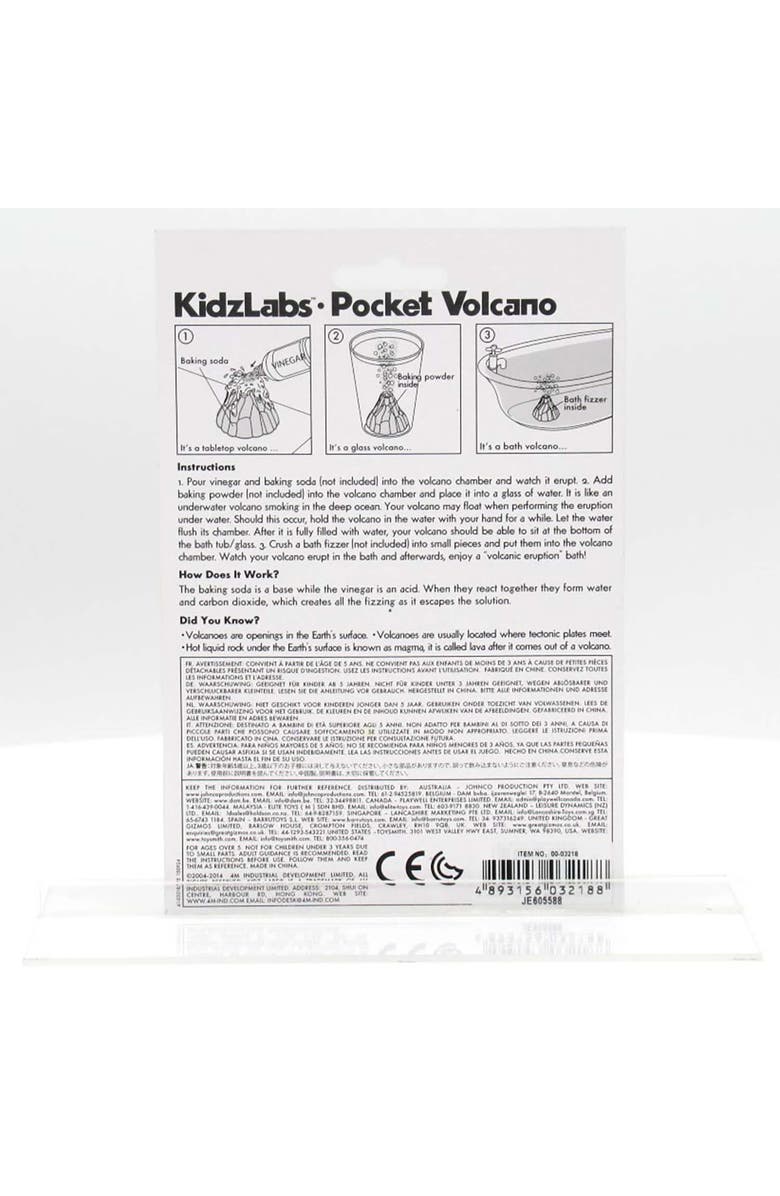 4M Kidzlabs Pocket Volcano Create Mini Eruptions, Baking Soda Reactions, Alternate, color, Multicolored