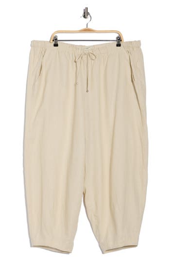 Max Studio Drawstring Lantern Pants In Neutral