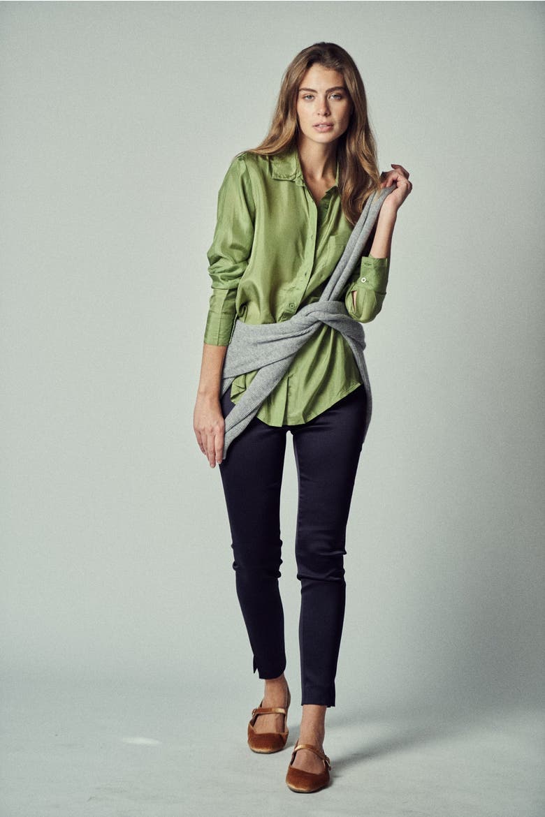 The Silk Shirt, Alternate, color, Peridot