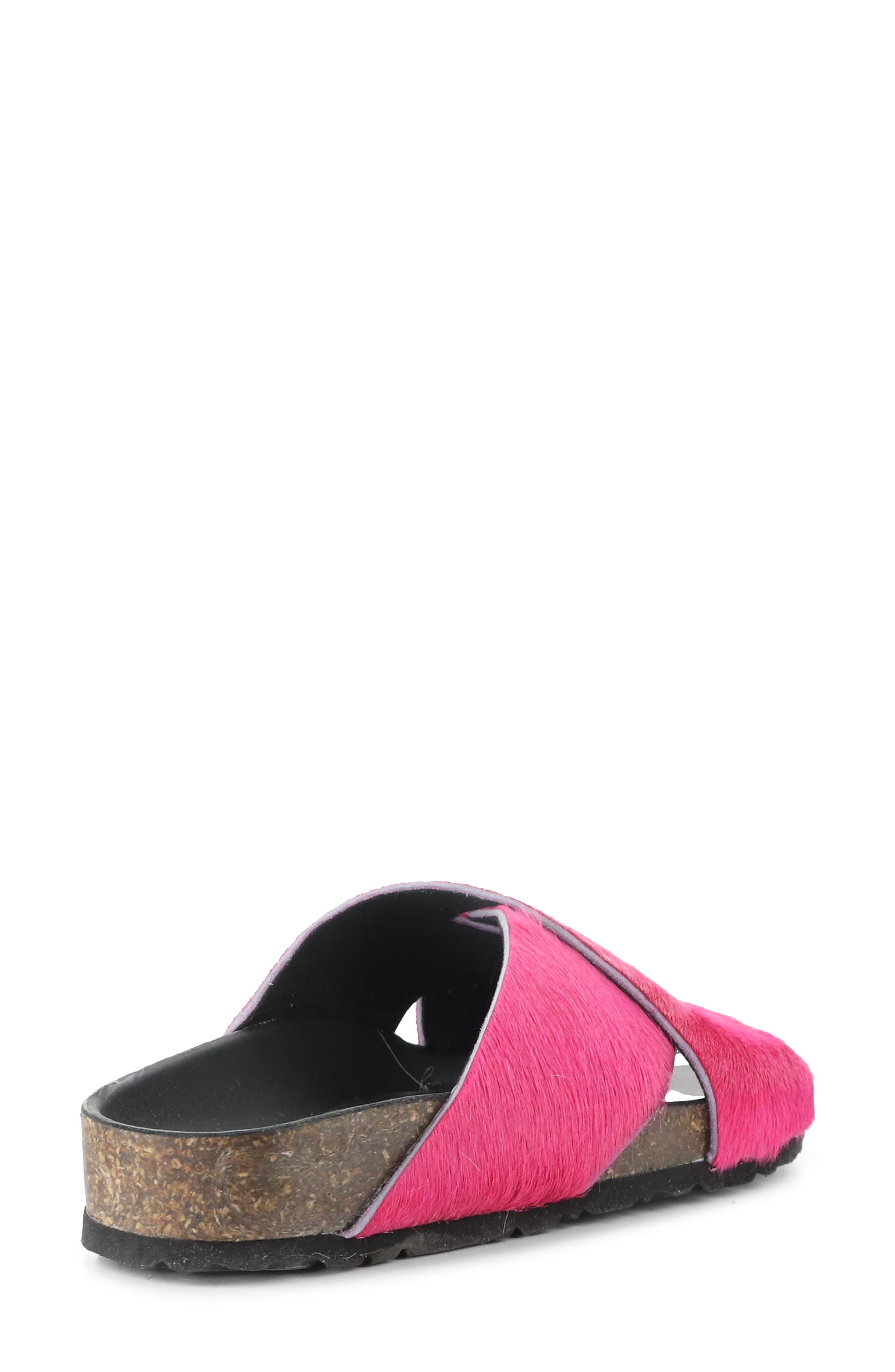 Suna Genuine Calf Hair Sandal, Alternate, color, FUXIA