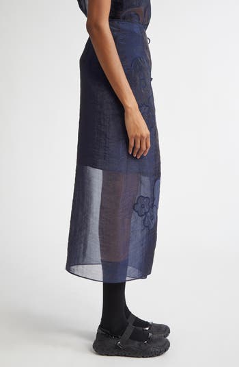 April Floral Embroidered Wrap Skirt