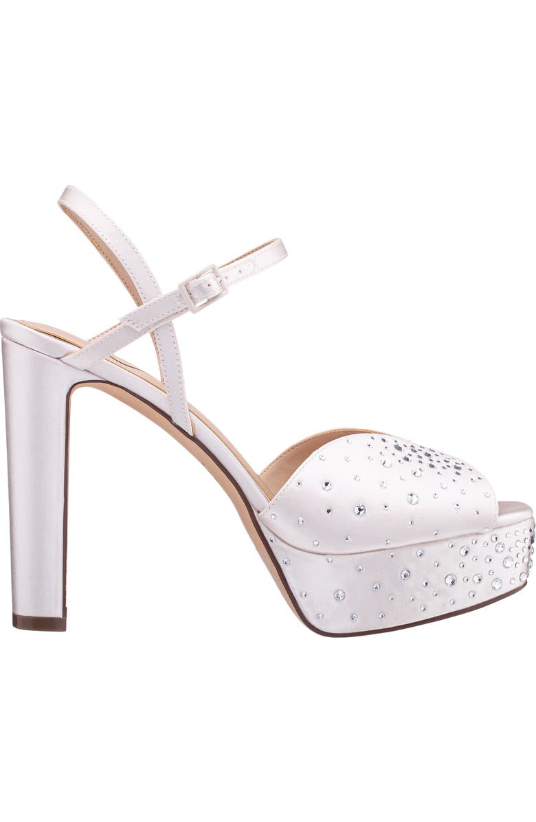 Nina Addison Slingback Peep Toe Platform Sandal, Alternate, color, Ivory