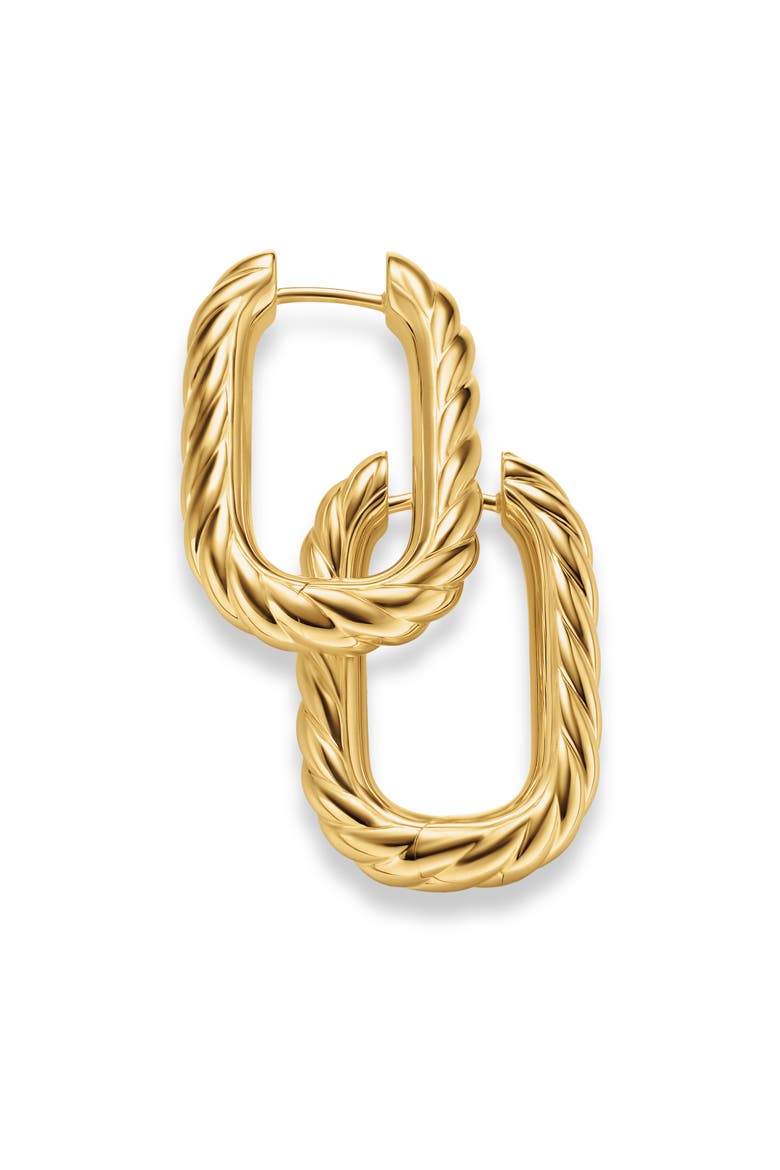 DY Madison® Cable Hoop Earrings in 18K Yellow Gold, 24.3mm, Alternate, color, GOLD