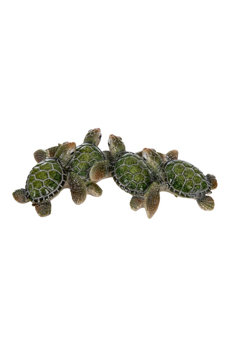 Sea Turtle Family Figurine, Alternate, color, Green