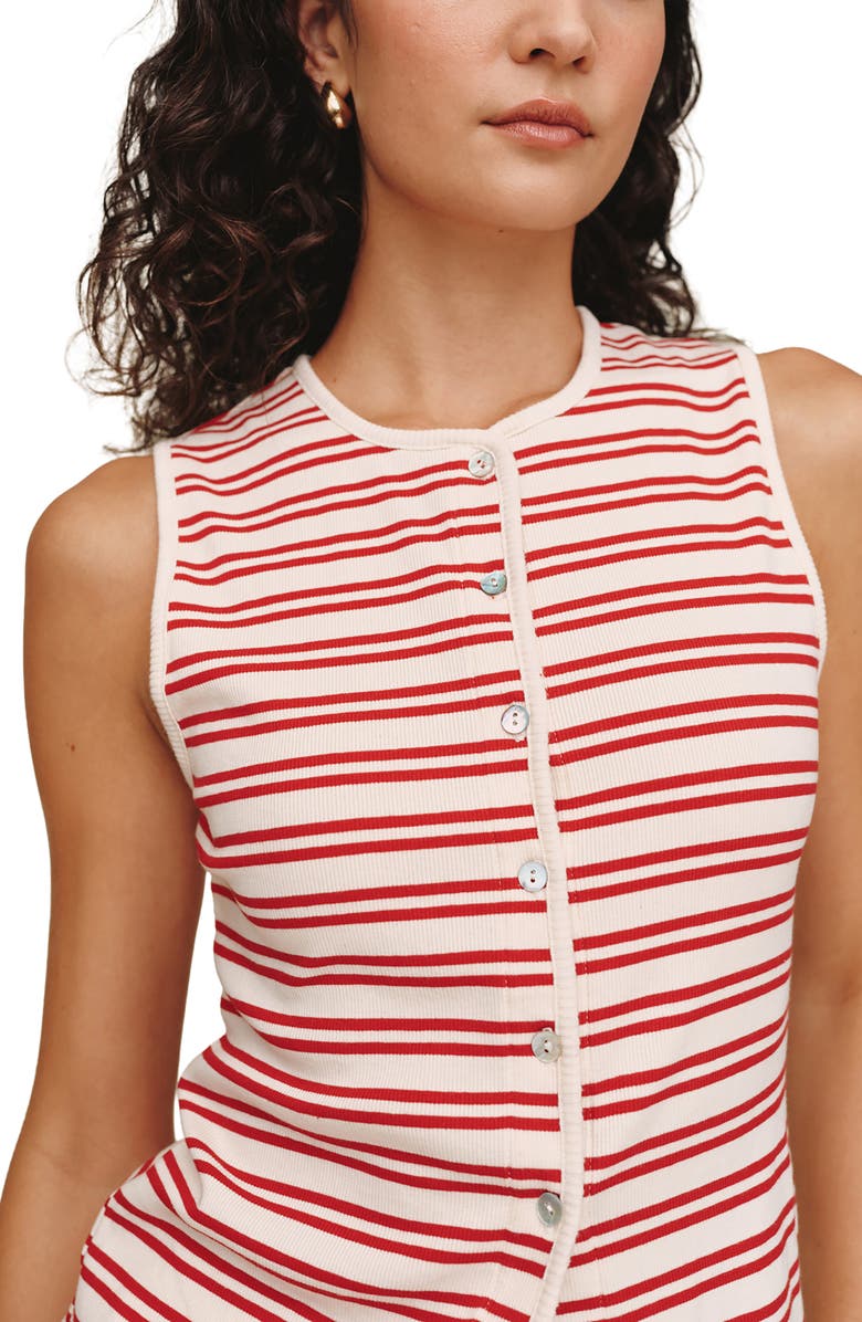 Bella Dahl Sleeveless Front Button Knit Top, Alternate, color, Sunset Sail Stripe