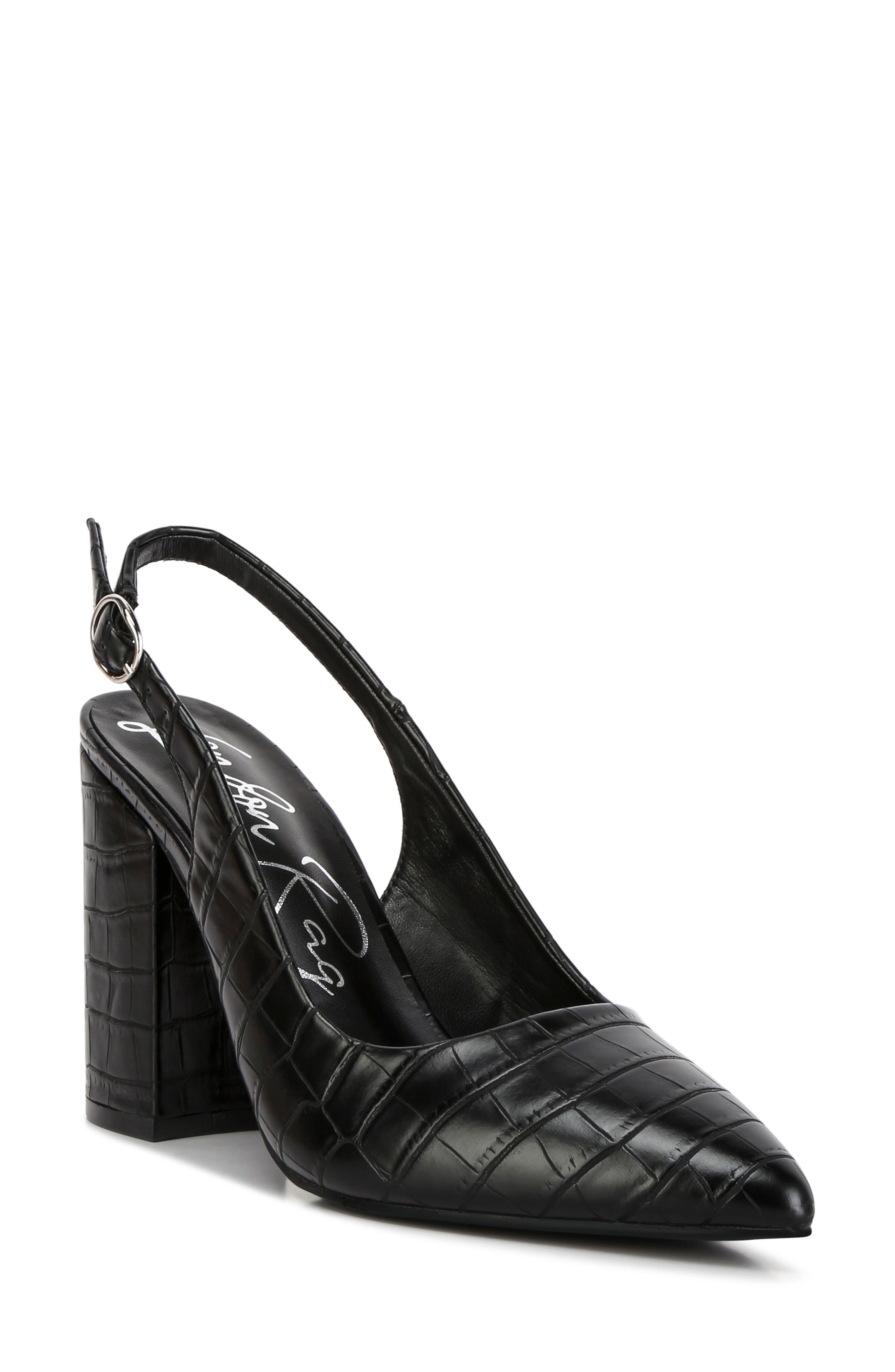 LONDON RAG Macha Croc Embossed Slingback Pump, Main, color, 