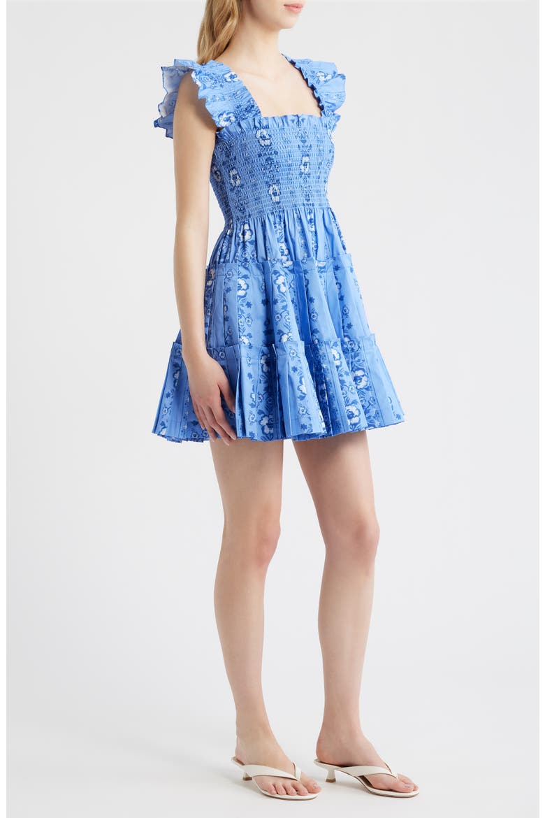 The Smocked Nap Minidress, Alternate, color, ARCADIA BORDER BLUE