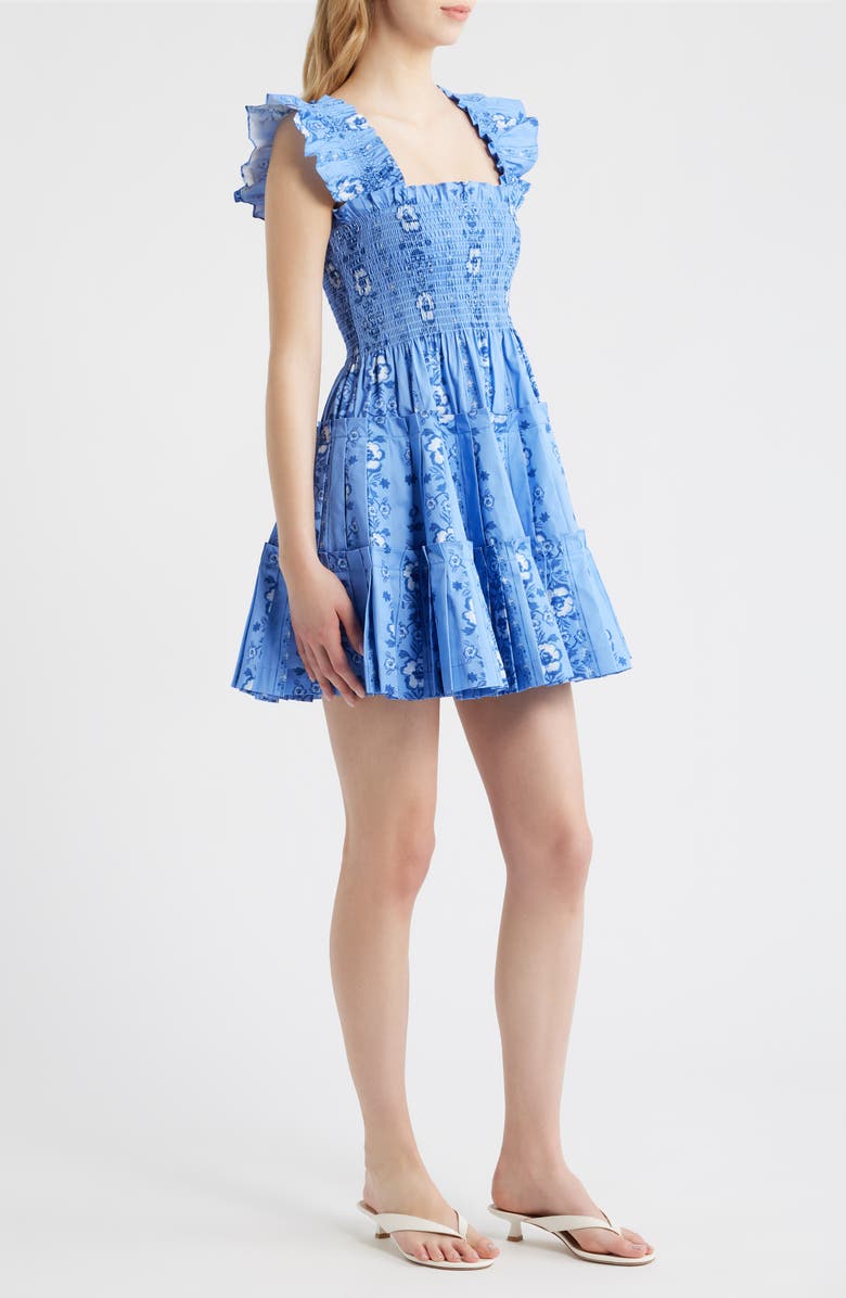 Hill House Home The Smocked Nap Minidress, Alternate, color, Arcadia Border Blue