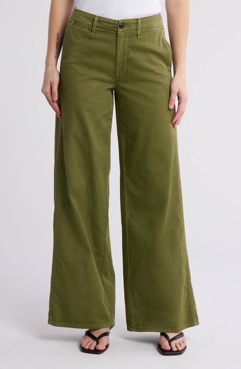 rag & bone Sofie Wide Leg Chino Pants, Main, color, Green