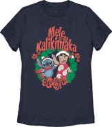 Lilo & Stitch Women's Lilo & Stitch Mele Kalikimaka Christmas Graphic Tee