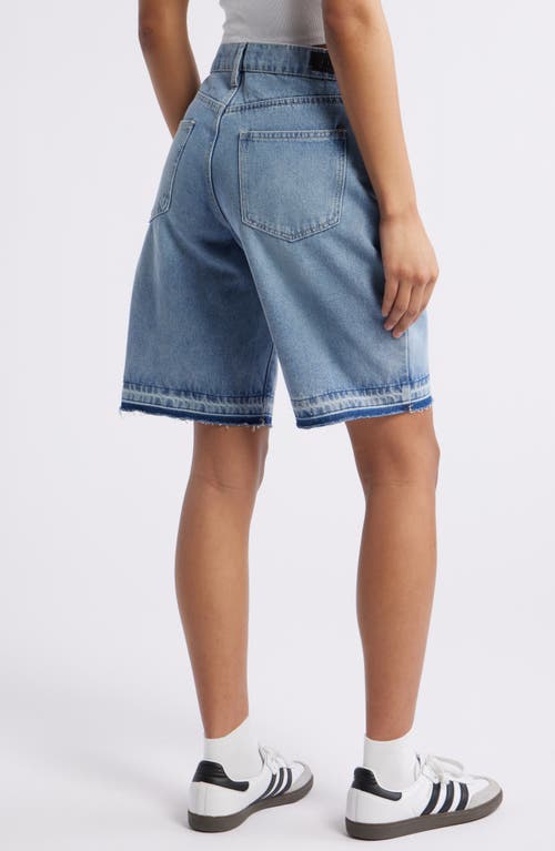 Ptcl Relaxed Hem Denim Bermuda Shorts In Med Indigo