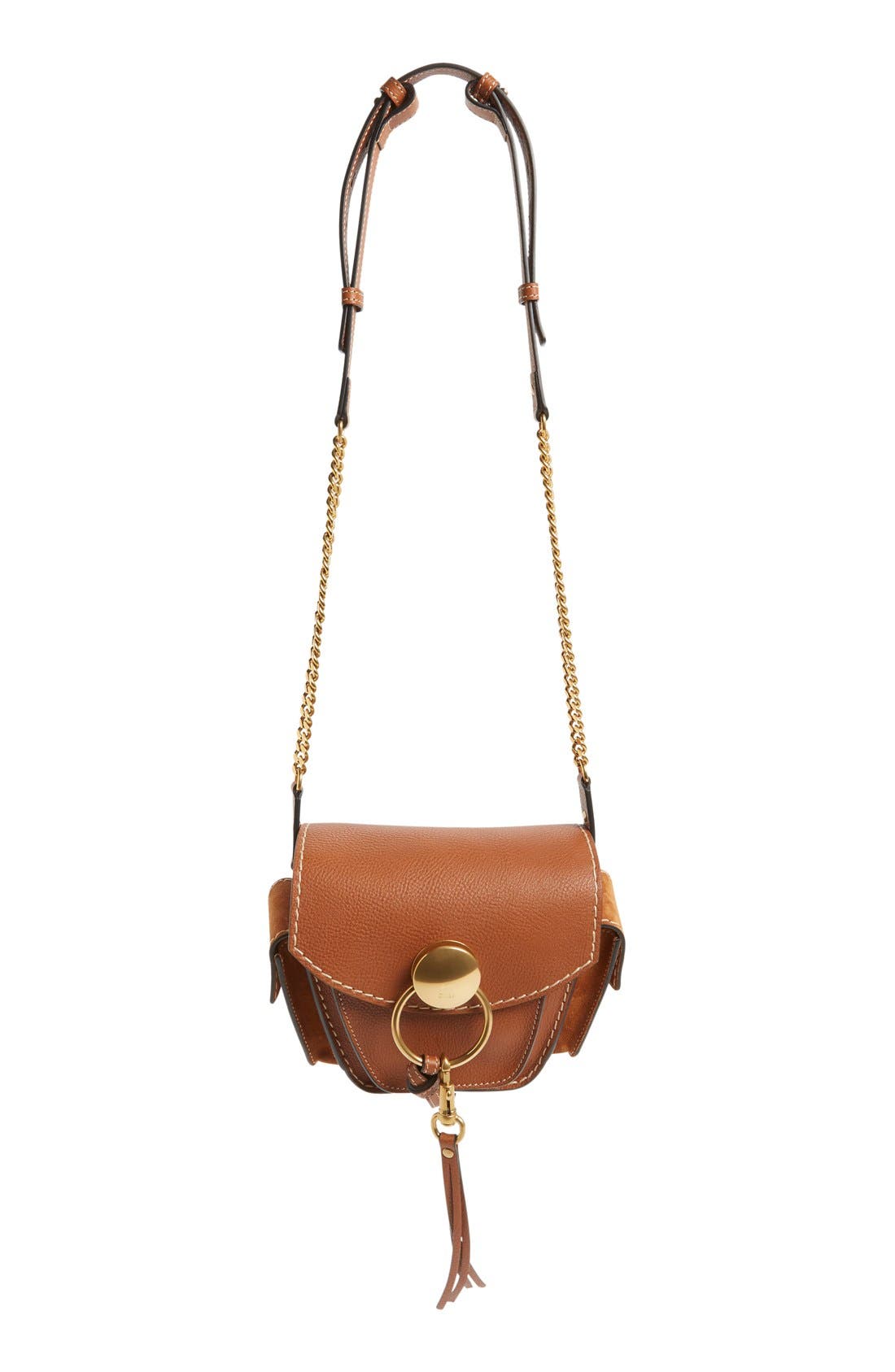 Chloé 'Small Jodie' Leather & Suede Camera Bag, Main, color, 