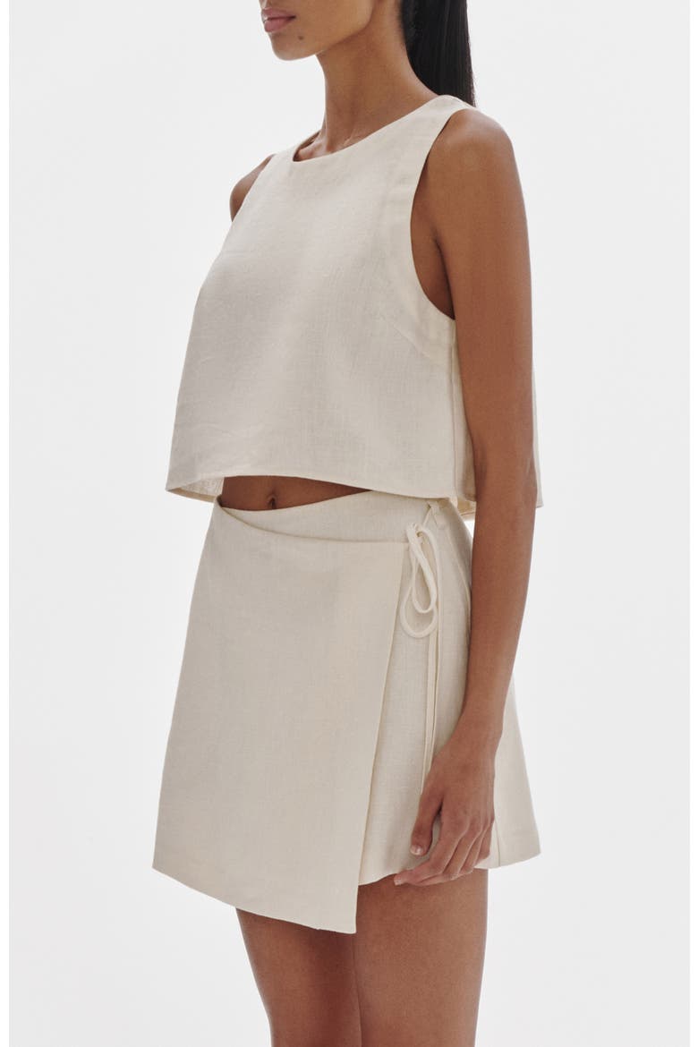 Sian Linen Top, Alternate, color, Chamomile