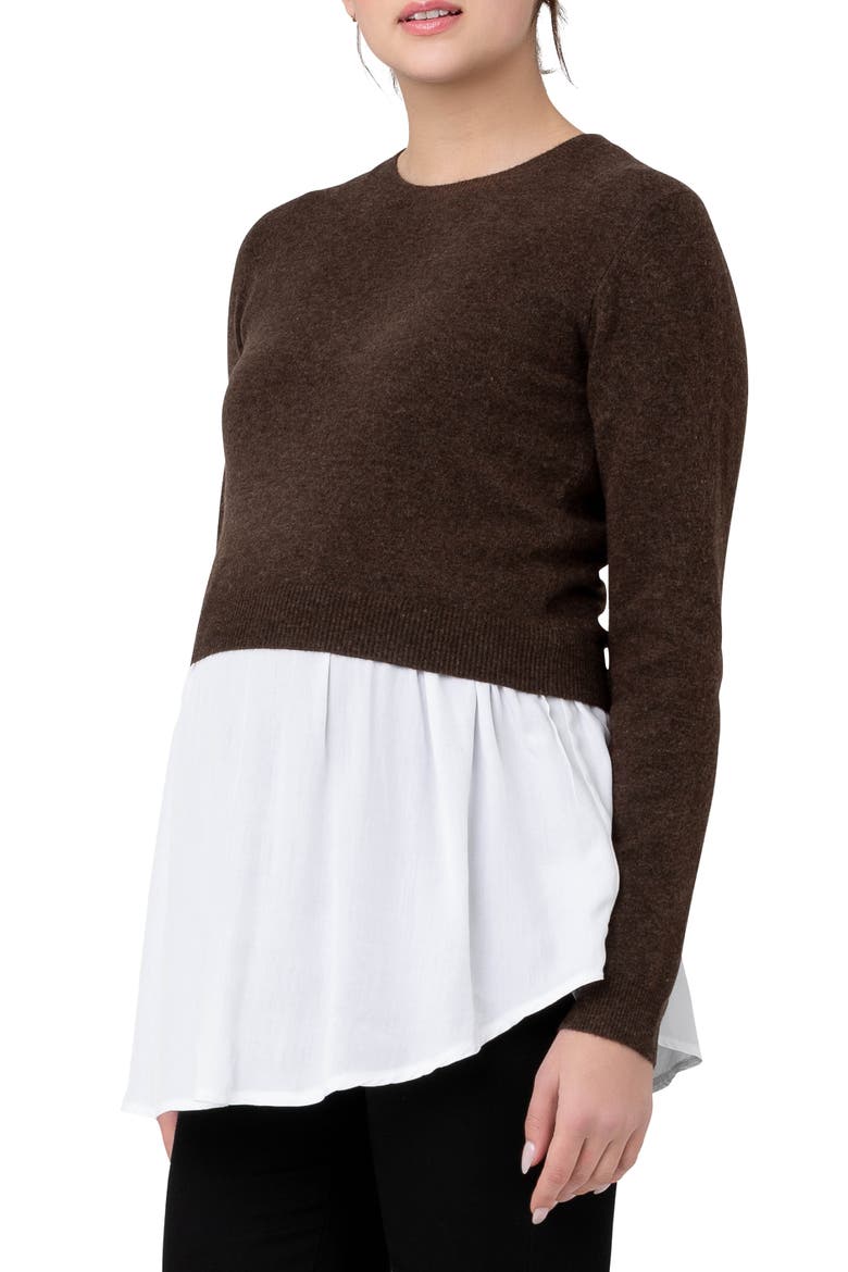 Sandy Detachable Maternity Nursing Top, Alternate, color, CHOCOLATE