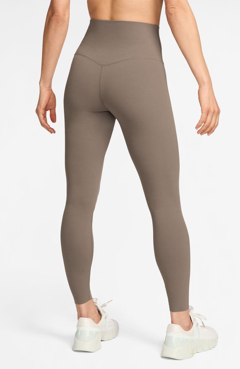 Nike Zenvy Gentle-Support High-Waisted 7/8 Leggings, Alternate, color, Mink Brown/ Black