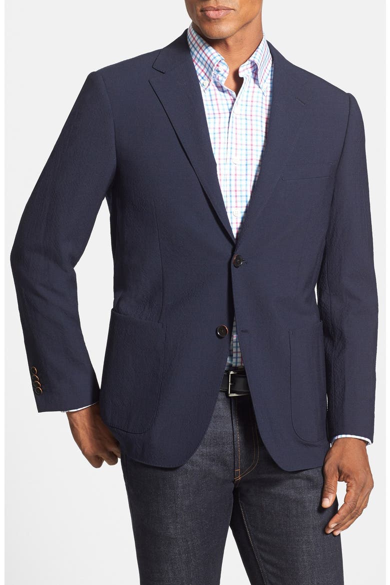 Regular Fit Wool Blend Blazer, Main, color, NAVY