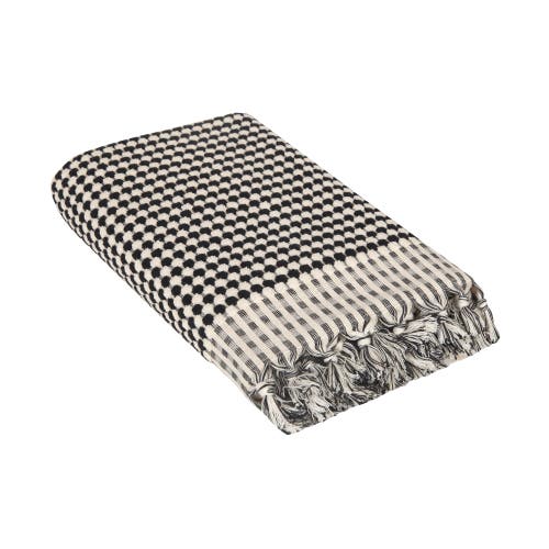 Olive And Linen Olive & Linen Dots Turkish Terry Bath Towel In Black