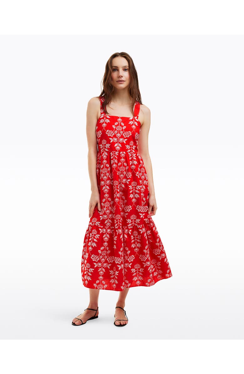 Draper James Cynthia Embroidered Midi Dress, Alternate, color, 