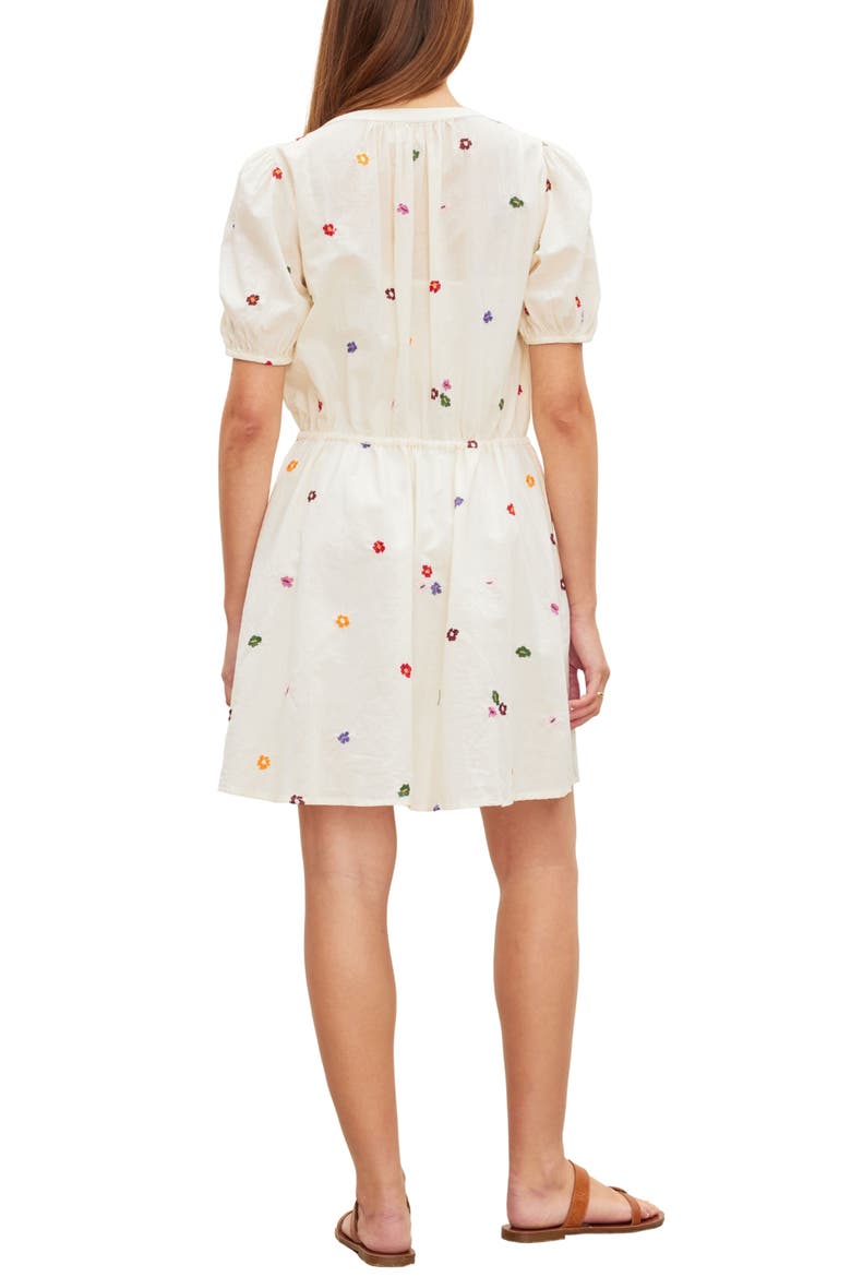 Cleo Embroidered Cotton Minidress, Alternate, color, CREAM