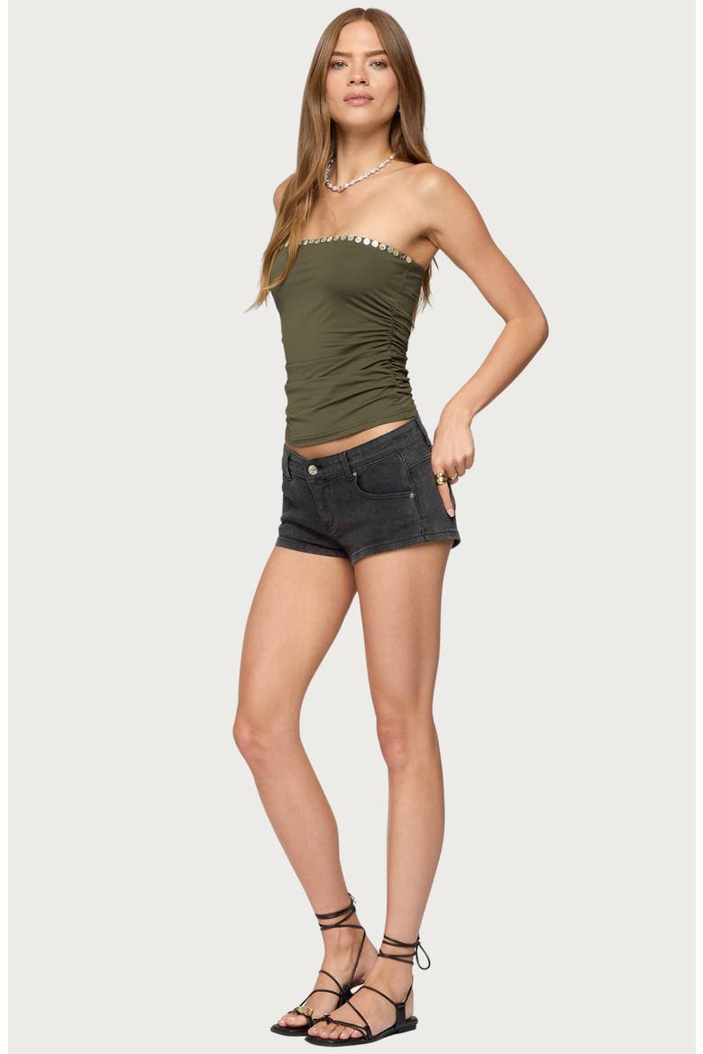 Liat Pearly Button Tube Top, Alternate, color, OLIVE