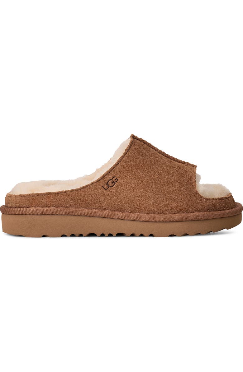 UGG<sup>®</sup> Kids' Greenport Genuine Shearling Lined Slide Sandal, Alternate, color, Chestnut