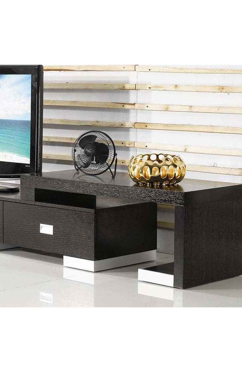 Vie Air 8 Inch High Velocity Metal Desk and Floor Fan, Alternate, color, Black