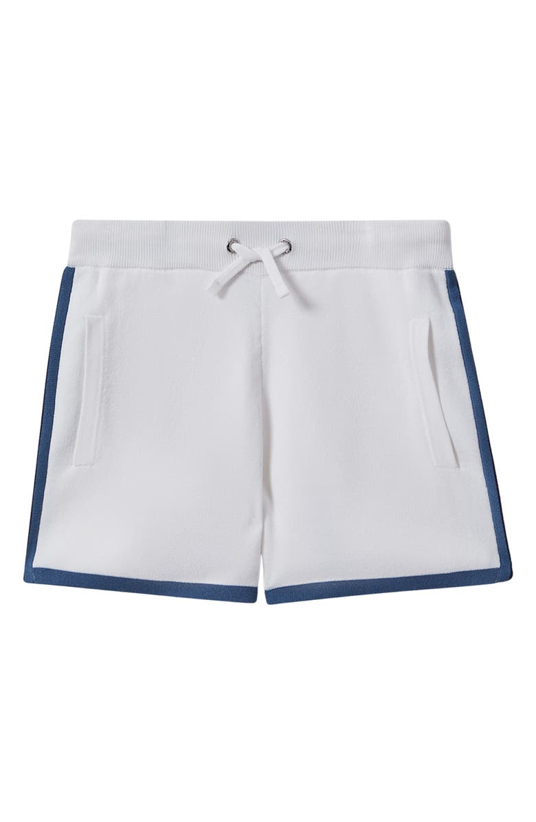 Reiss Heddon Sr. Stripe Accent Shorts, Main, color, White