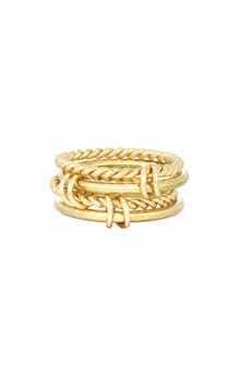 Adornia 18K Gold Plated Stacked Band Ring