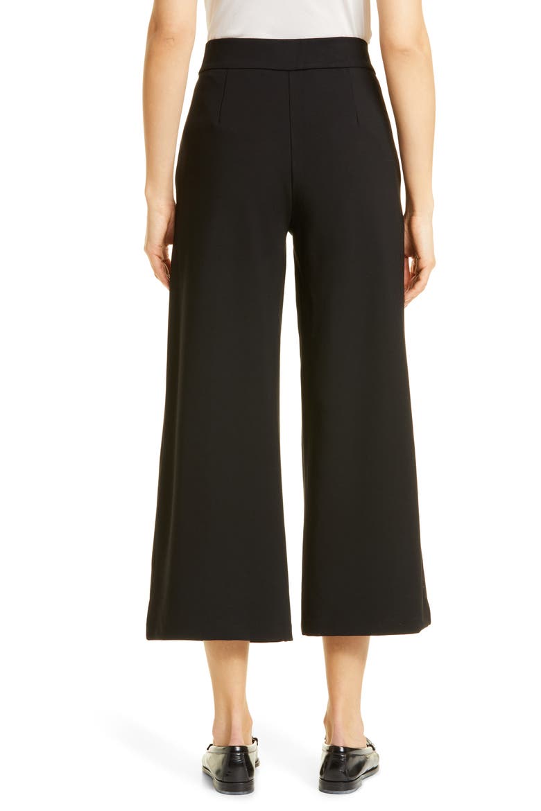 Piana Pintuck Pleat Pull-On Pants, Alternate, color, BLACK