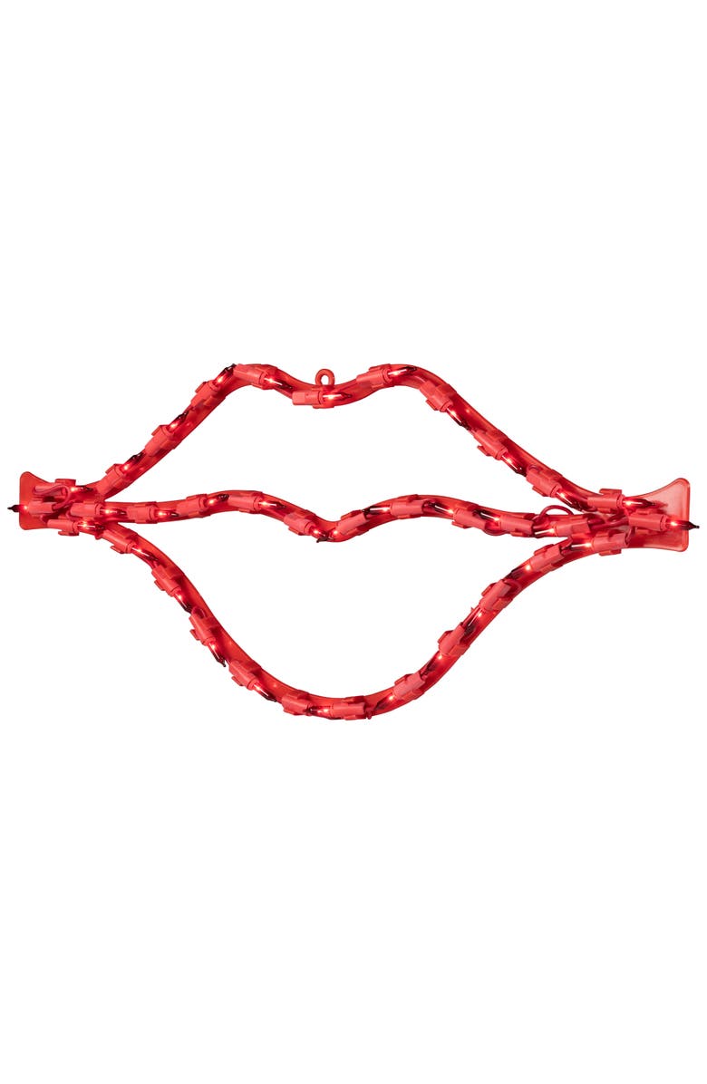 Northlight 17.5" Lighted Red Lips Valentine's Day Window Silhouette, Alternate, color, Red