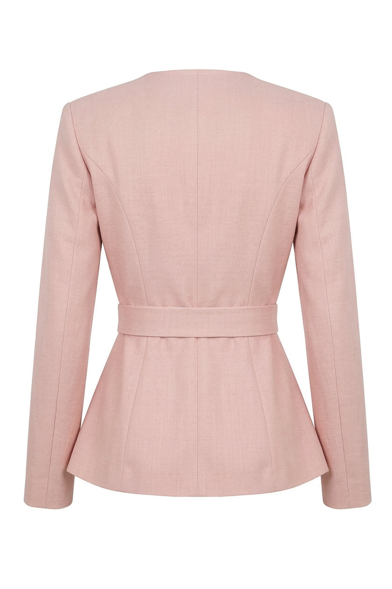Wrap Blazer with Waist Tie Belt, Alternate, color, Dusty Pink