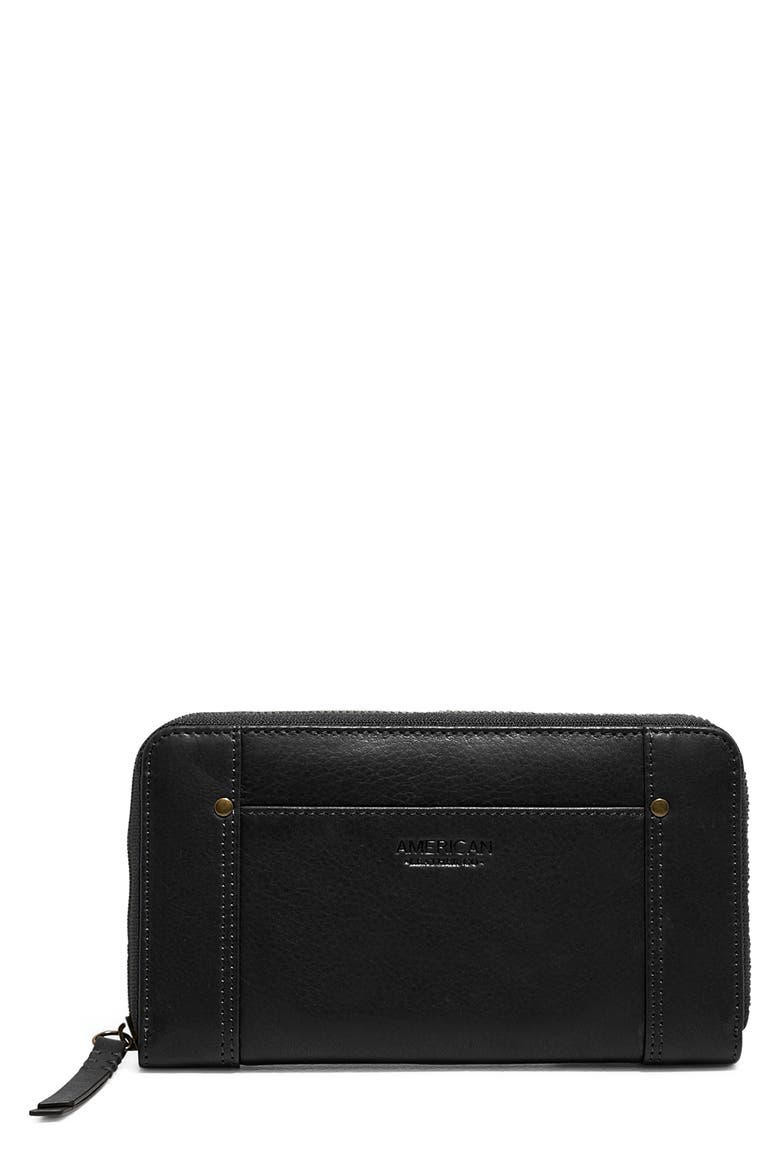 Austin Continental Leather Wallet, Main, color, BLACK SMOOTH