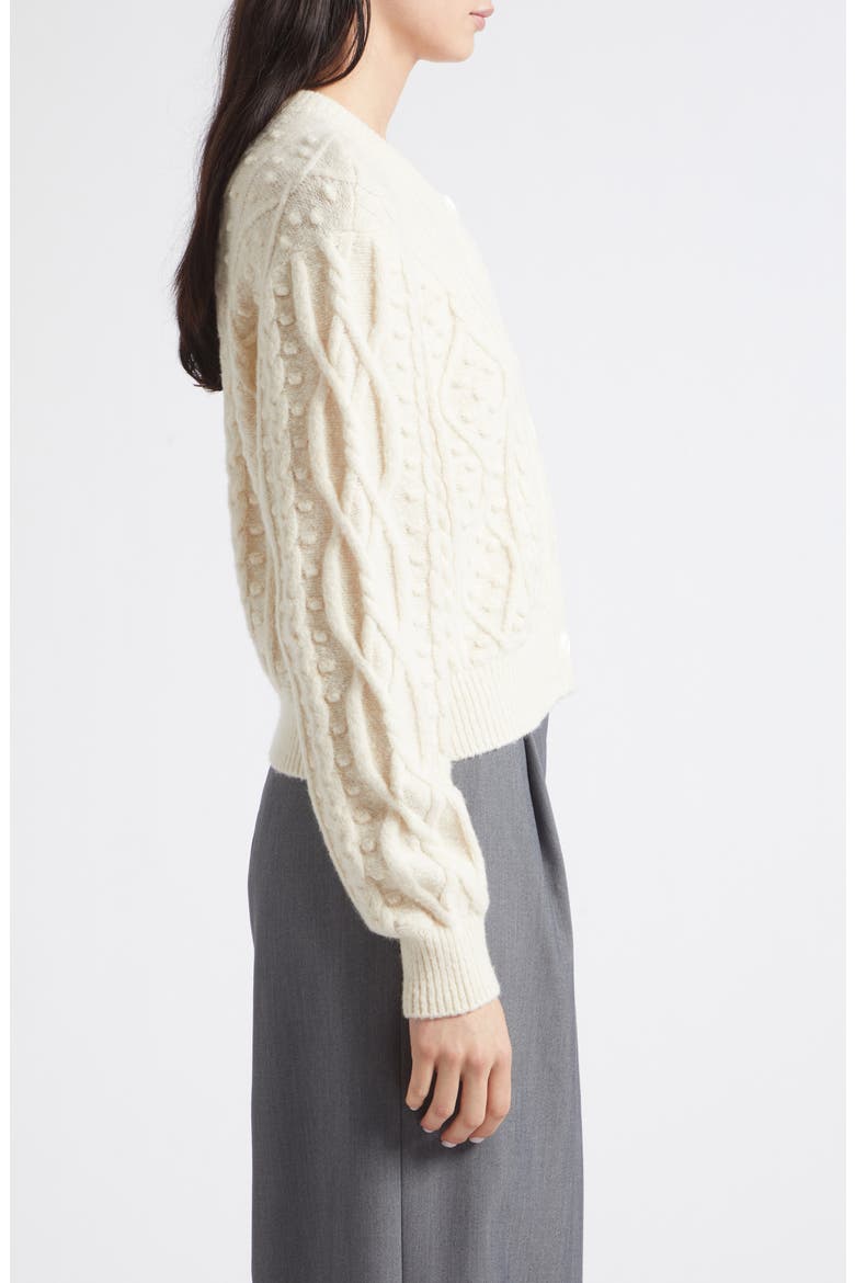 Rana Cable Knit Cardigan, Alternate, color, CREAM