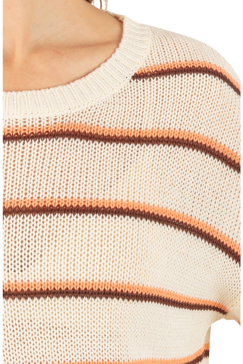 Delta Striped Cropped Open Knit Sweater, Alternate, color, CREAM