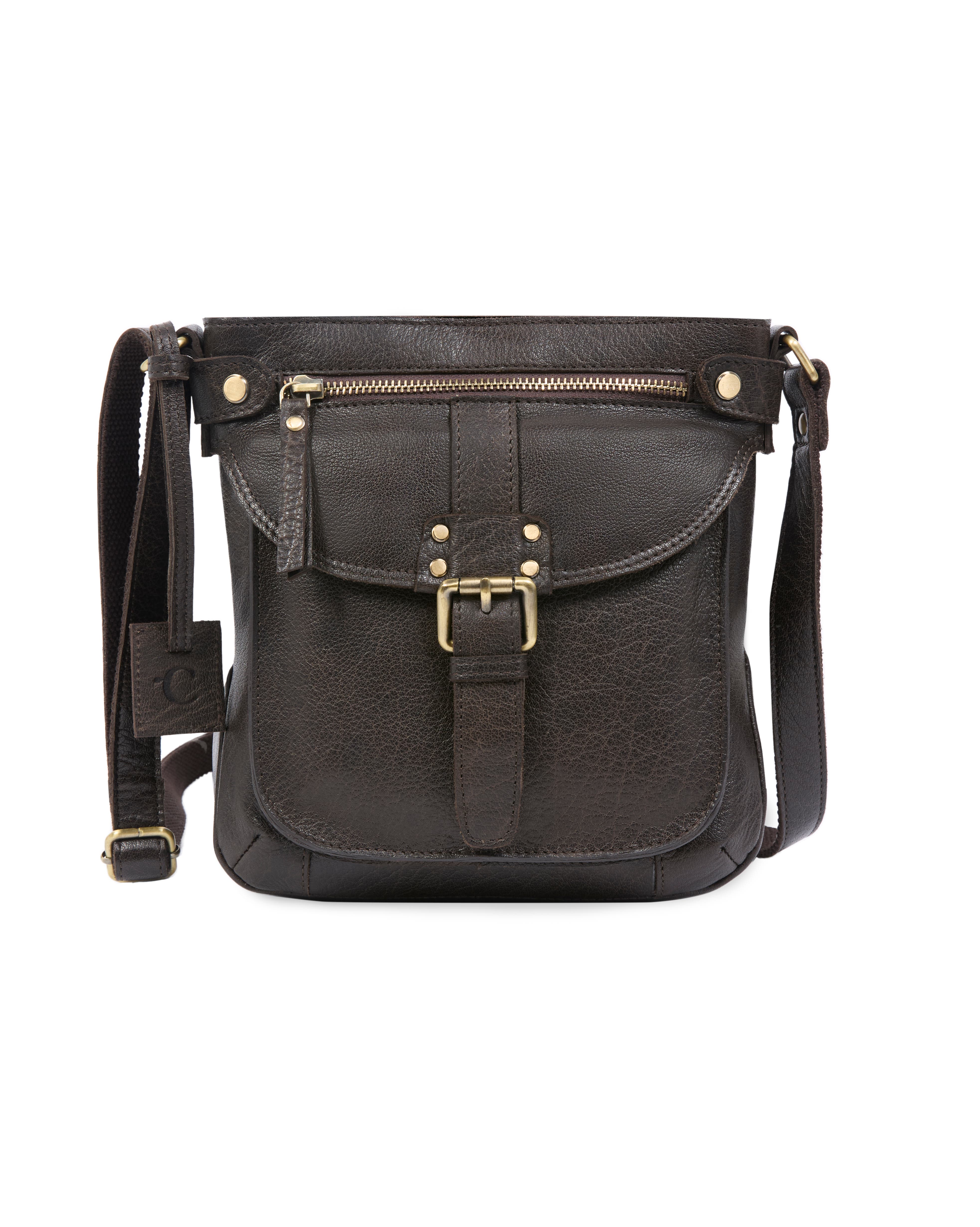 Celtic & Co. LEATHER CROSS BODY BAG, Alternate, color, Chocolate
