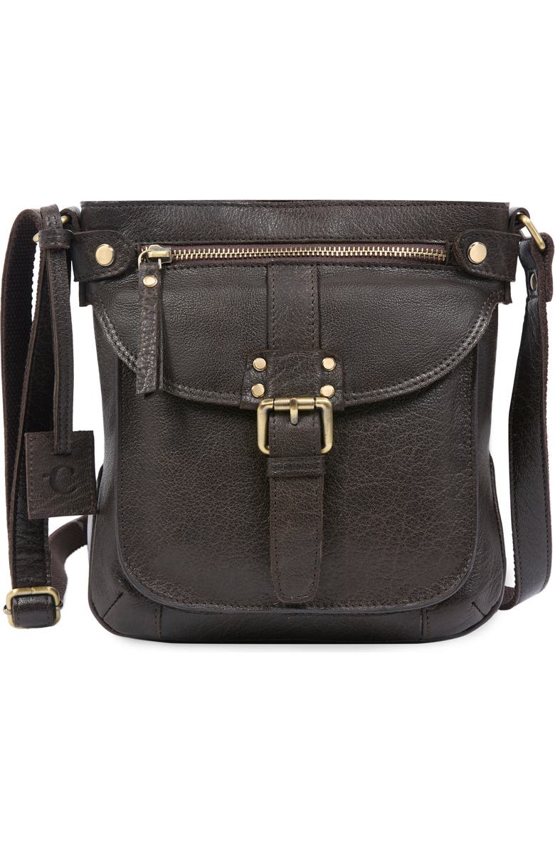 Celtic & Co. LEATHER CROSS BODY BAG, Alternate, color, Chocolate