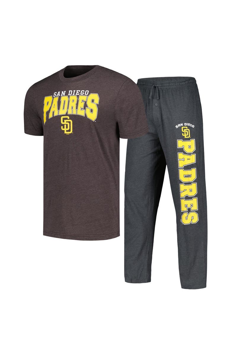 CONCEPTS SPORT Men's Concepts Sport Charcoal/Brown San Diego Padres Meter T-Shirt & Pants Sleep Set, Main, color, 