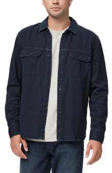 Abraham Cotton Blend Button-Up Shirt