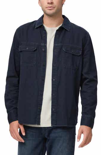 Abraham Cotton Blend Button-Up Shirt